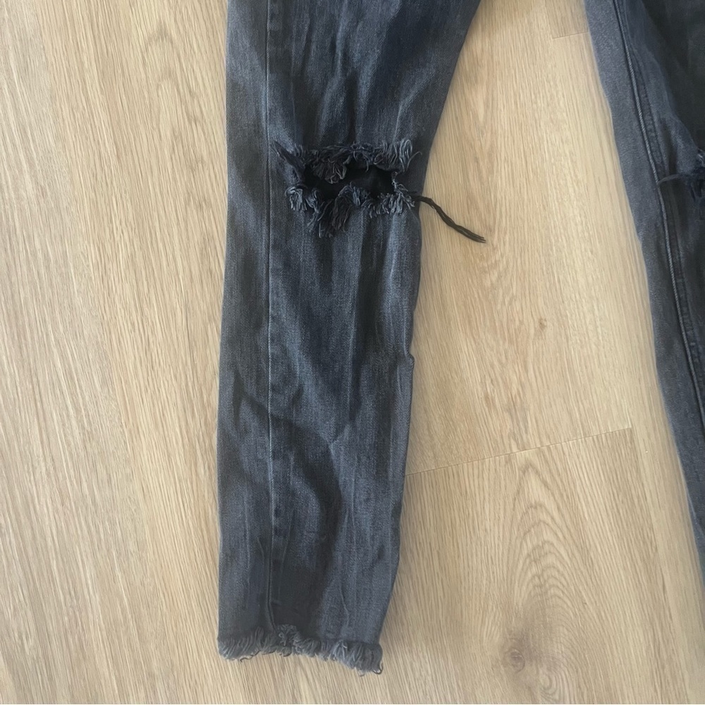 ** Lucky brand button fly Bridgette Skinny Black jeans Distressed Size 0/25 - Picture 2 of 12